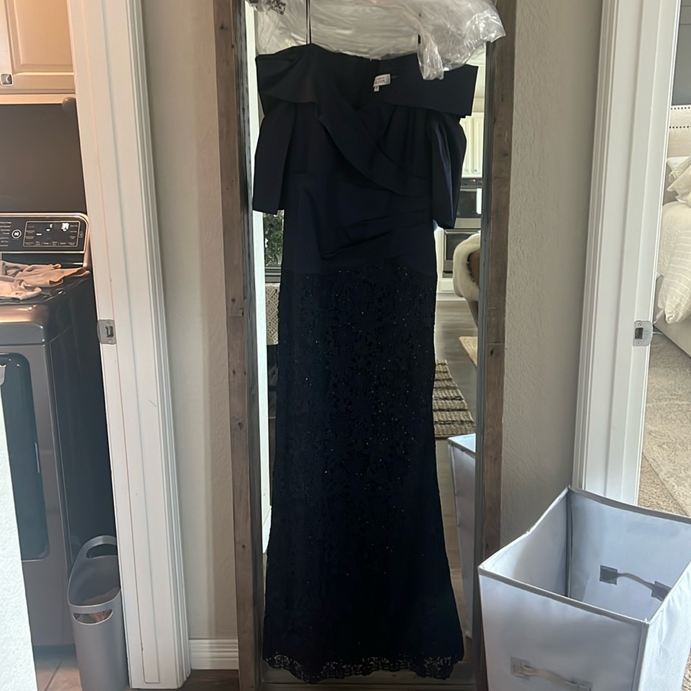 Teri Jon Women’s Navy Gown- mother of the groom